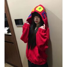 批发原版面料，原版做法 宽松针织衫<b class='q'>卫衣</b><b class='q'>女</b>秋冬外套，绣花，M-2XL