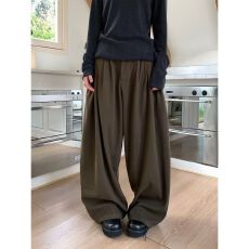 批发美式南风街区小西裤女宽松直筒休闲长裤ins痞帅阔腿垂坠感<b class='q'>西装</b>裤