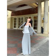 批发灰色<b class='q'>卫衣</b><b class='q'>连衣裙</b>子女早秋季2025年新款韩系穿搭一整套长裙两件套装