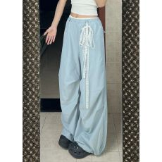 批发美式工装裤女夏季2025新款速干运动阔腿裤高腰宽松慵懒风休闲<b class='q'>长裤</b>