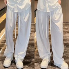 批发2026新款宽松休闲裤男韩版潮流百搭裤子夏季薄款坠感阔腿拖地<b class='q'>长裤</b>