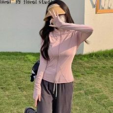 批发【冰丝防晒衣】女款愚仁外穿夏季轻薄透气<b class='q'>修身</b>收腰瑜伽服运动上衣