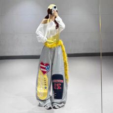 批发春秋韩版抽绳街舞hiphop嘻哈休闲裤女爵士舞jazz<b class='q'>长裤</b>运动街头潮