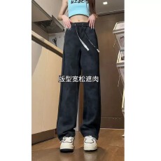 批发水洗做旧扎染脏脏裤男女大码宽松直筒休闲裤百搭侧边条纹潮牌<b class='q'>长裤</b>