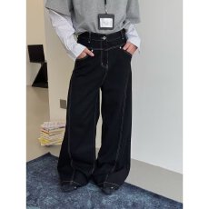 批发高腰显瘦美式复古牛仔裤男2026秋季新款<b class='q'>韩版</b>宽松阔腿窄版直筒裤子