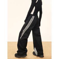 批发美式复古三条杠冲锋裤女夏季新款学生<b class='q'>韩版</b>休闲运动长裤休闲裤子女