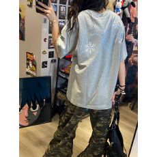 刺绣+内里铺布纯棉220克精梳紧密短袖t恤女