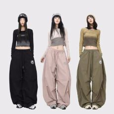 批发街舞潮牌大香蕉长裤嘻哈辣妹伞兵运动裤夏季新款宽松阔腿休闲裤