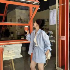 批发天丝轻薄透气小个子<b class='q'>衬衫</b>防晒衣女套装2026新款夏季宽松洋气两件套
