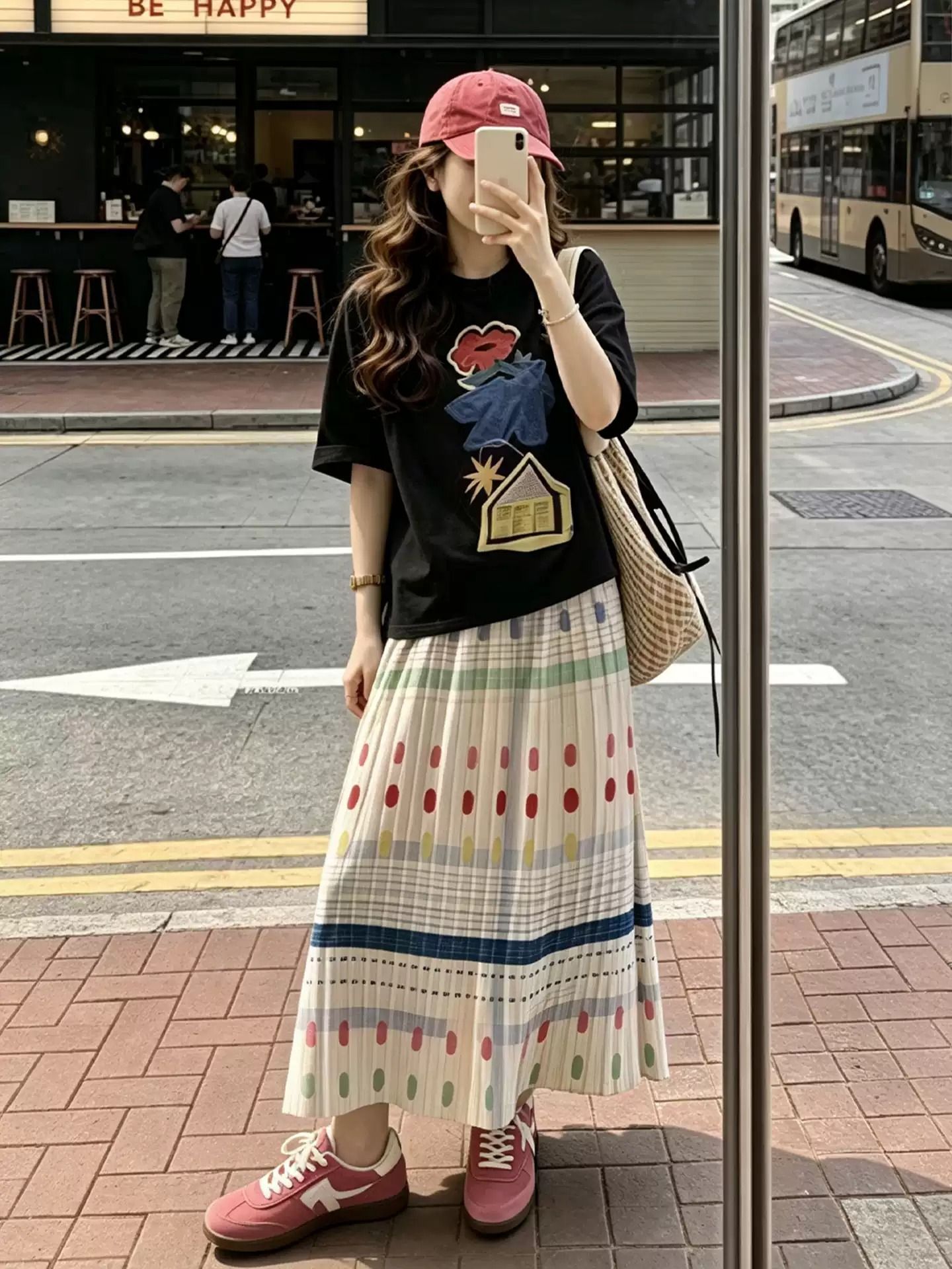 경관 그림 21 순면 210 그램 여름 드레스 반팔 티셔츠 여성 한국 스타일 빅 사이즈 루즈핏