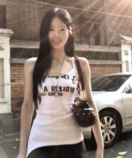 40 모달 260 그램 사람들 면 캐미솔 여름 핫걸 불규칙 외출용 슬림해 보이는 맨위