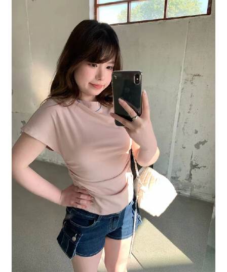 디자인 센스 마 오래된 로우 웨이스트 주머니 데님 반바지