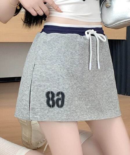 사람들 면 빈 가스 층 배색 테두리 펌프 로프 레이스업 한 마디 캐주얼 바지 여성 한국 스타일 다용도 외출용 넓은 다리가 짧다. 바지