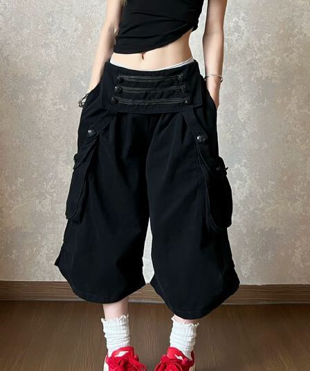 속도 건조한 아메리칸 워크웨어 7부 바지 여성 여름 얇은 스타일 빅 사이즈 지방 mm 슬림해 보이는 숨기기 고기 운동 등산 반바지