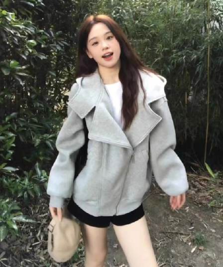 얇은 스타일 털이 있는 후아 면 복합 후드티 여성