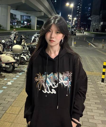 얇은 스타일 털이 있는 비즈 박기 프린트 이후 패키지 칼라 순수한 Mianhua 면 복합 후드티 여성