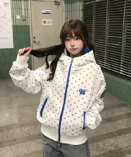 얇은 스타일 원본 부형제 이후 패키지 칼라 순수한 Mianhua 면 복합 후드티 여성