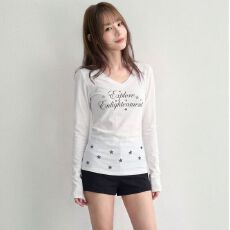 批发1*1人棉260克v领正肩<b class='q'>长袖</b>t恤女秋季设计感修身内搭<b class='q'>打底衫</b>上衣