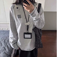 批发原版做工#刺绣纯棉<b class='q'>男</b>女同款长袖<b class='q'>T</b><b class='q'>恤</b>