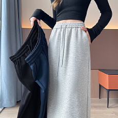 批发实拍2026春夏新款设计感休闲a字半身裙女松紧腰<b class='q'>中长款</b>小个子裙子