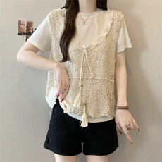 批发实拍实价～大码钩花<b class='q'>镂空</b><b class='q'>针织</b>吊带背心女2026夏季叠穿显瘦外搭<b class='q'>罩衫</b>