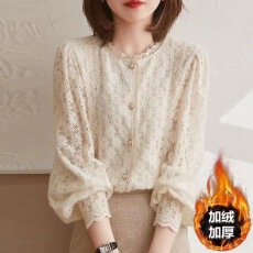 批发<b class='q'>蕾丝</b>衫女2025秋冬款时尚显瘦衬衫<b class='q'>蕾丝</b>小衫