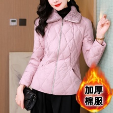 批发实拍羽绒棉服女短款外套时尚羽绒棉衣保暖棉袄时尚防寒2025冬季