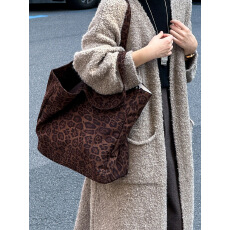 批发2025新款高质感豹纹包韩国秋冬加厚大容量包袋女