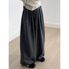 批发慵懒风垂感山本<b class='q'>阔腿裤</b>女 冬季宽松百搭休闲针织糯米<b class='q'>裤</b>