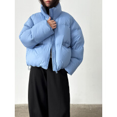 批发韩版立领泡芙羽绒服女2025冬季新90白鸭绒加厚面包服外套