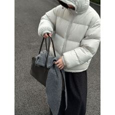 批发安心新国标90白鸭绒外套女冬季新款连帽保暖蓬松羽绒服