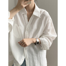 批发2026春装亚麻混纺天丝棉V领衬衫女 春季简约休闲长袖宽松<b class='q'>上衣</b>