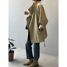 批发2026春装法式复古气质中款<b class='q'>风衣外套</b><b class='q'>女</b> 春季宽松收腰立领上衣