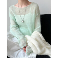 批发温柔马海毛慵懒毛衣女26早春新款韩系软糯羊毛针织衫