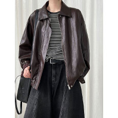批发美式复古潮牌机车服夹克女2026春季新款高级感PU皮衣外套