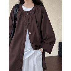 批发慵懒简约宽松风衣外套女2026<b class='q'>春</b>季新款休闲廓形经典外套