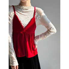 批发韩系气质叠穿高级感丝绒吊带短裙女<b class='q'>春</b>新款v领遮肉上衣