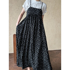 批发碎花吊带<b class='q'>抹胸</b><b class='q'>连衣裙</b>夏季显瘦长款大裙摆度假裙叠穿