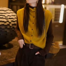 批发2025超火早秋减龄<b class='q'>套装</b>女韩版立领马甲针织衫两件套