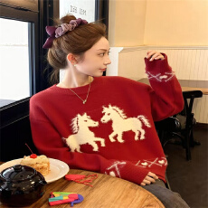 批发百搭精致韩系设计感显瘦2025年秋冬新款上衣长袖<b class='q'>针织衫</b>女毛衣