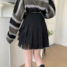 批发白色百褶裙女夏季2026新款<b class='q'>高腰</b>a字短裙显瘦网小众设计感<b class='q'>半身裙</b>裤