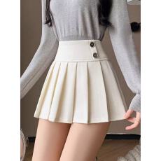 批发2026年新款高腰防走光<b class='q'>百褶</b><b class='q'>半身裙</b>女春装韩版复古小个子a字短裙子