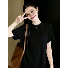 批发新中式纯欲短款短袖T恤女夏季修身国风盘扣设计感流苏上衣体恤潮