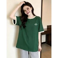 批发ins超火撞色短袖T恤女夏2026年新款闺蜜装潮宽松韩系百搭半袖上衣