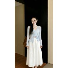 批发白色蕾丝半身裙女2026新款早春高腰a字裙中长款大摆长裙子