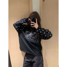 批发美式复古星星印花长袖<b class='q'>T</b><b class='q'>恤</b>女早秋设计感宽松休闲<b class='q'>潮牌</b>纯棉打底上衣