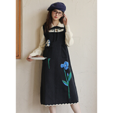 批发不低于125【实拍】秋冬蝴蝶结系带提花设计感针织<b class='q'>连衣裙</b>