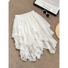 批发<b class='q'>蕾丝</b>拼接不规则半身裙女春季2026新款a字蓬蓬裙短裙高腰半裙