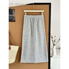 批发a字半身裙女2026新款夏季高腰<b class='q'>长裙</b>韩系灰色设计感包臀裙子