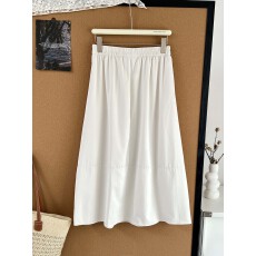 批发百搭垂感松紧高腰2026夏半身裙女大裙摆休闲显瘦中长款a字裙